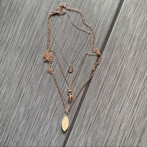 Rose gold layering necklace